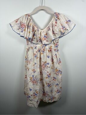 ZARA | Girl’s Cream Floral Ruffled Dress Size 11-12